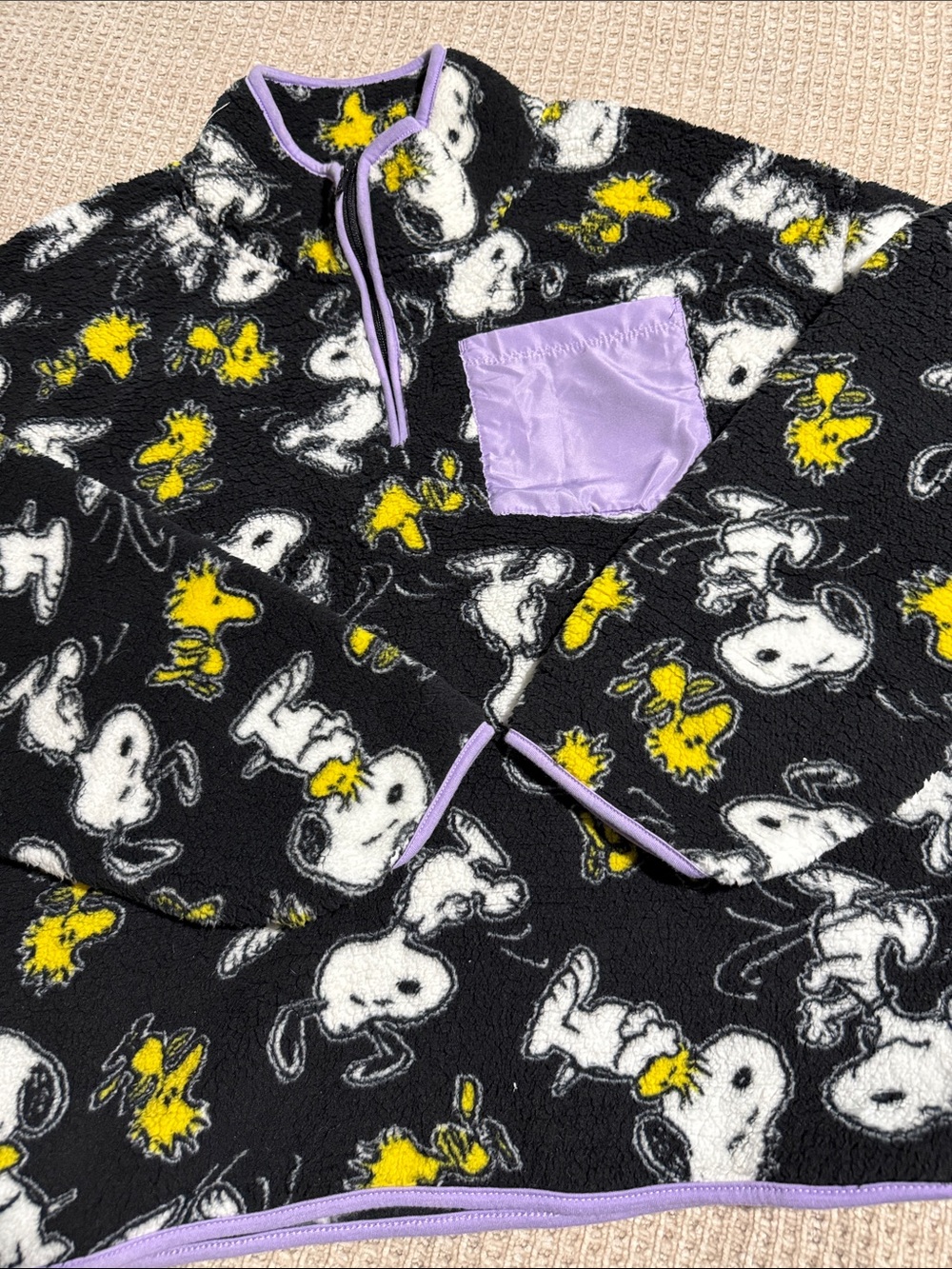 Snoopy and Woodstock Fleece Pullover
